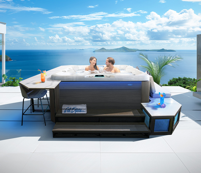 Calspas hot tub being used in a family setting - Pert Hamboy